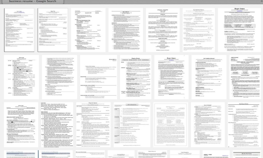 Resume screenshot via Google